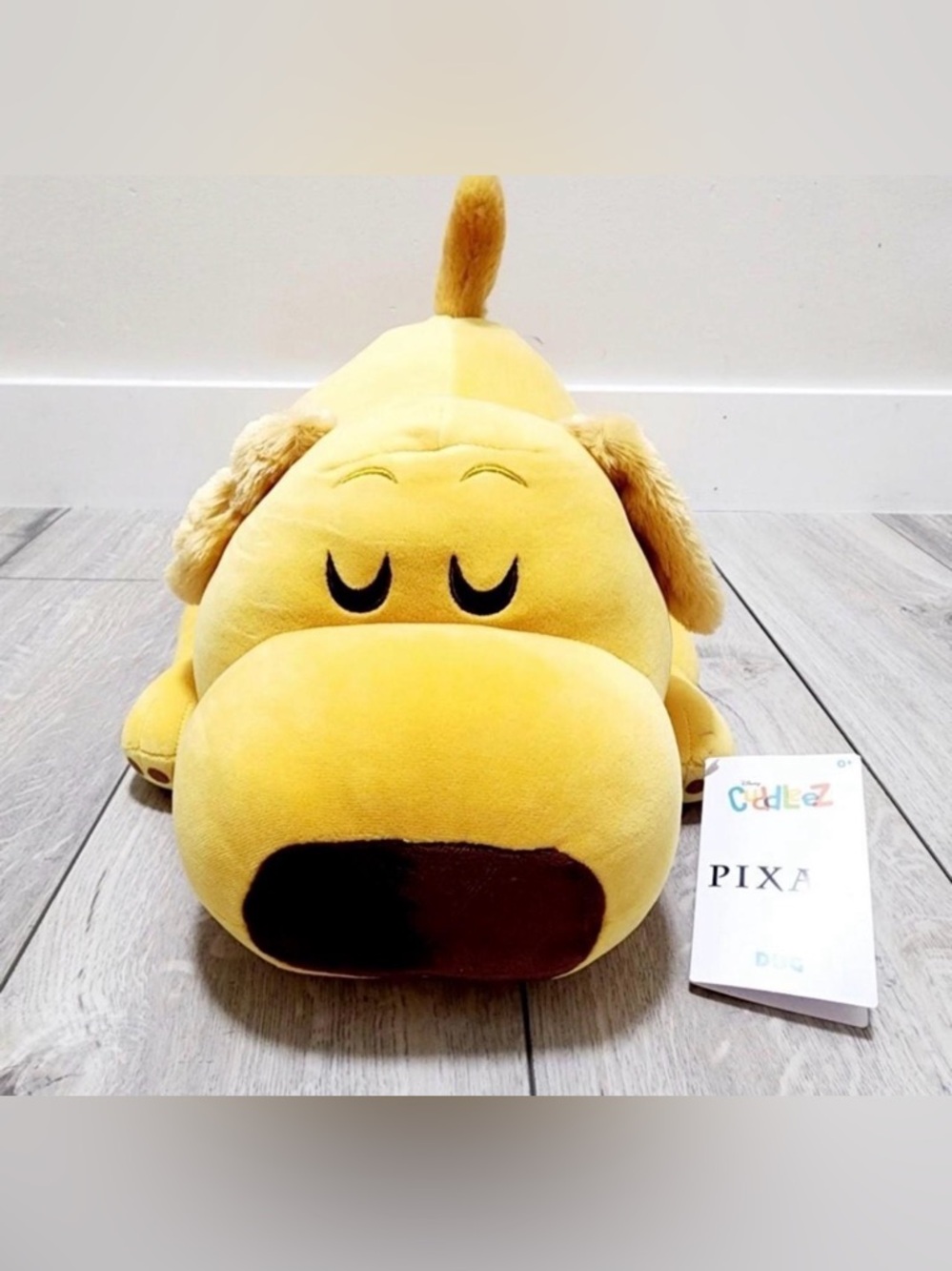 Disney Pixar Dug Dog Cuddleez Plush Large Yellow Sleeping Pillow Toy NWT